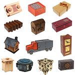 Group Set 403 - 26 Wood Puzzle Boxes (13 x 2)