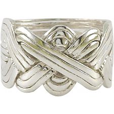 12 Band - Sterling Silver Puzzle Ring - 