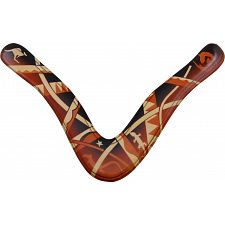 Aussie Fever - decorated wood boomerang - Right Handed