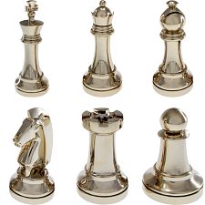 Silver Color Chess Puzzle Set - 6 pieces