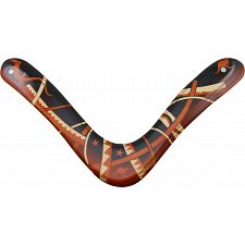 Range Master - decorated wood boomerang - Right Handed