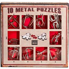 10 Metal Puzzle Set - Red - 