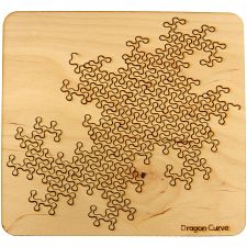 Wooden Fractal Tray Puzzle - Dragon Curve