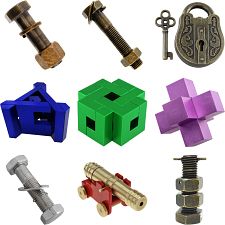 Group Set 402 - 1 (Level 5-7) - 18 Metal Puzzles (9 x 2)
