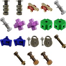 Group Set 402 - 1 (Level 5-7) - 18 Metal Puzzles (9 x 2)