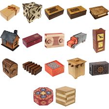 Group Set 403-Full Set: 34 Wood Puzzle Boxes (17 x 2)