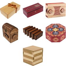 Group Set 403-1 (Level 5-7) - 14 Wood Puzzle Boxes (7 x 2)