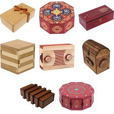 Group Set 403-1 (Level 5-7) - 16 Wood Puzzle Boxes (8 x 2)