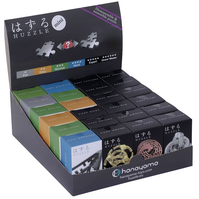 Hanayama Mini Huzzle Display - Set of 24 Puzzles