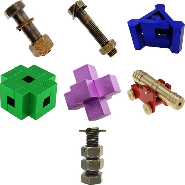 Group Set 402 - 1 (Level 5-7) - 14 Metal Puzzles (7 x 2)